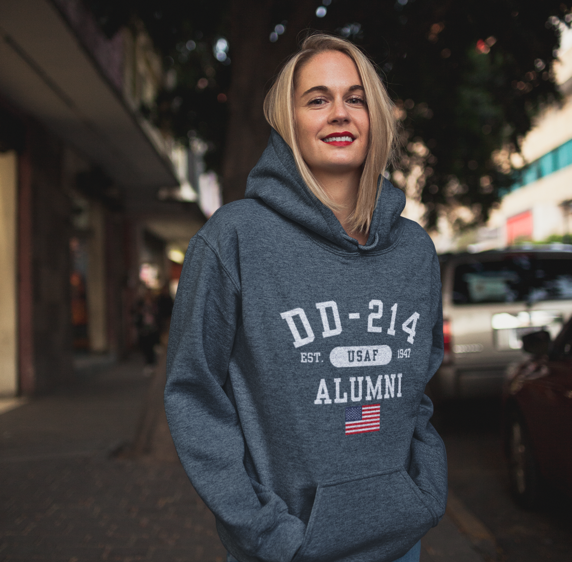 DD-214 Alumni - U.S. Air Force - Unisex Hoodie, Military Veteran Gift, Patriotic Sweatshirt, Veteran Apparel, Air Force Retirement - Premium Hoodie from Old Glory 1776 Apparel - Just $39.99! Shop now at Old Glory 1776 Apparel