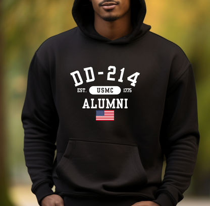 DD-214 Alumni (USMC) Hoodie, Veteran Gift, Military Apparel, USMC Sweatshirt, Marine Corps - Premium Hoodie from Printify - Just $39.99! Shop now at Old Glory 1776 Apparel