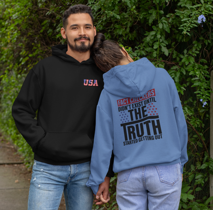 Fact Checkers Didn't Exist Until The Truth Started Getting Out Unisex Hoodie, Fight Bias Media, Defend Freedom and Truth - Premium Hoodie from Old Glory 1776 Apparel - Just $47.99! Shop now at Old Glory 1776 Apparel