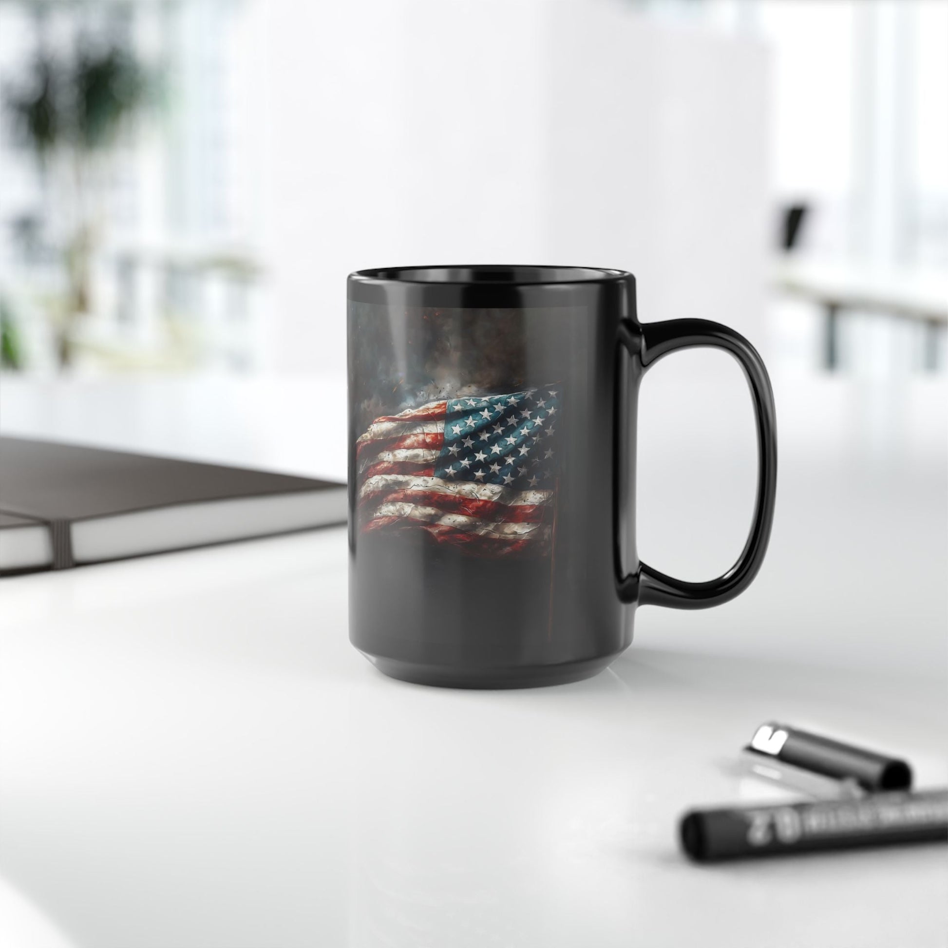 We The People Black Mug - 11oz, 15oz With Flag background, Patriotic Mug - Premium Mug from Old Glory 1776 Apparel - Just $19.99! Shop now at Old Glory 1776 Apparel