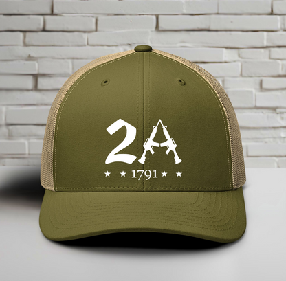 2A-1791 Trucker Cap, 2nd Amendment Rights, Patriotic Hat - Premium Trucker Cap from Old Glory 1776 Apparel - Just $29.99! Shop now at Old Glory 1776 Apparel