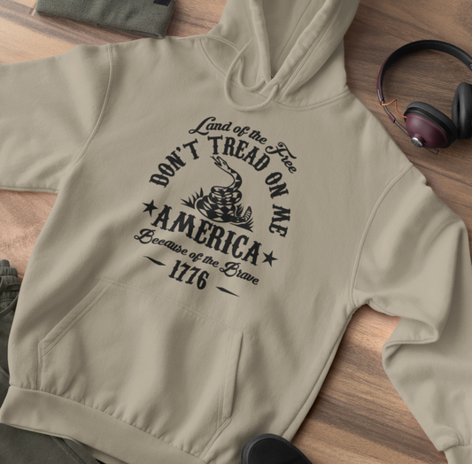 Liberty or Death Don't Tread on Me, Land of the Free Because of The Brave Unisex Hoodie - Premium Hoodie from Old Glory 1776 Apparel - Just $39.99! Shop now at Old Glory 1776 Apparel