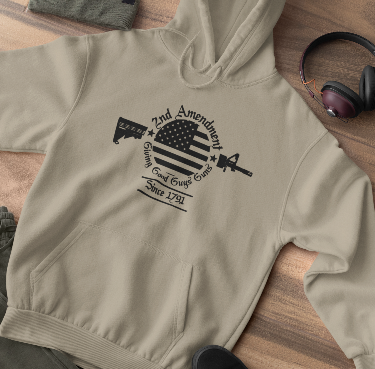 2nd Amendment, Giving Good Guys Guns Since 1791 Unisex Hoodie, Gun Rights, Pro Second Amendment Sweater, Patriotic Gun Owner - Premium Hoodie from Old Glory 1776 Apparel - Just $39.99! Shop now at Old Glory 1776 Apparel