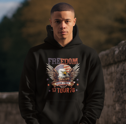 Freedom Tour 1776 Patriotic Unisex Hoodie, USA Flag, American Pride, Independence Day Apparel - Premium Hoodie from Printify - Just $39.99! Shop now at Old Glory 1776 Apparel