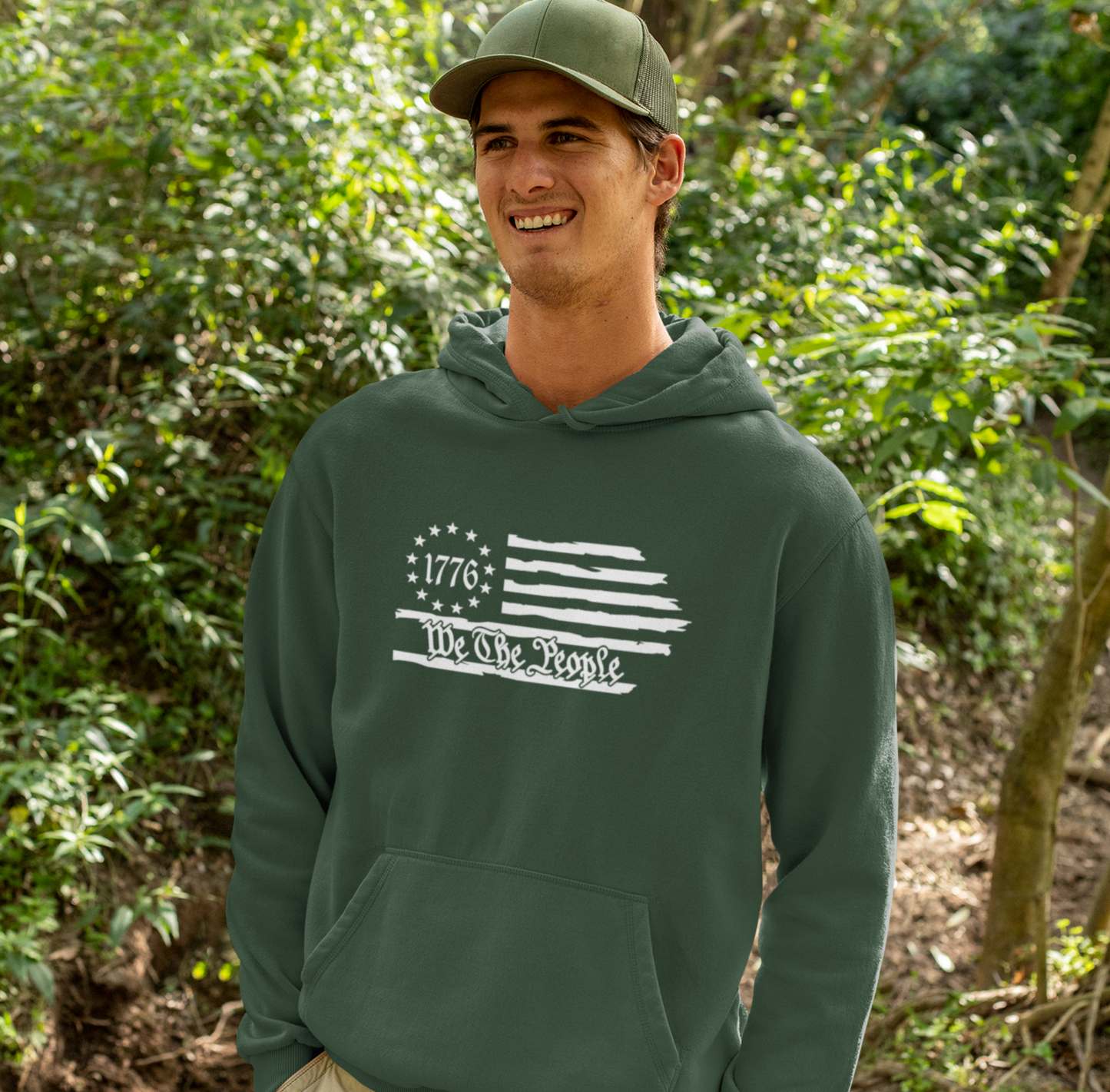 We The People 1776 Flag Patriotic Unisex Hoodie, Freedom & Liberty Sweatshirt, American Flag Hooded Sweatshirt, - Premium Hoodie from Old Glory 1776 Apparel - Just $39.99! Shop now at Old Glory 1776 Apparel