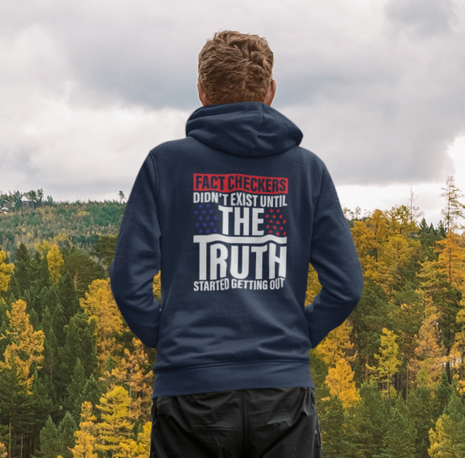 Fact Checkers Didn't Exist Until The Truth Started Getting Out Unisex Hoodie, Fight Bias Media, Defend Freedom and Truth - Premium Hoodie from Printify - Just $47.99! Shop now at Old Glory 1776 Apparel