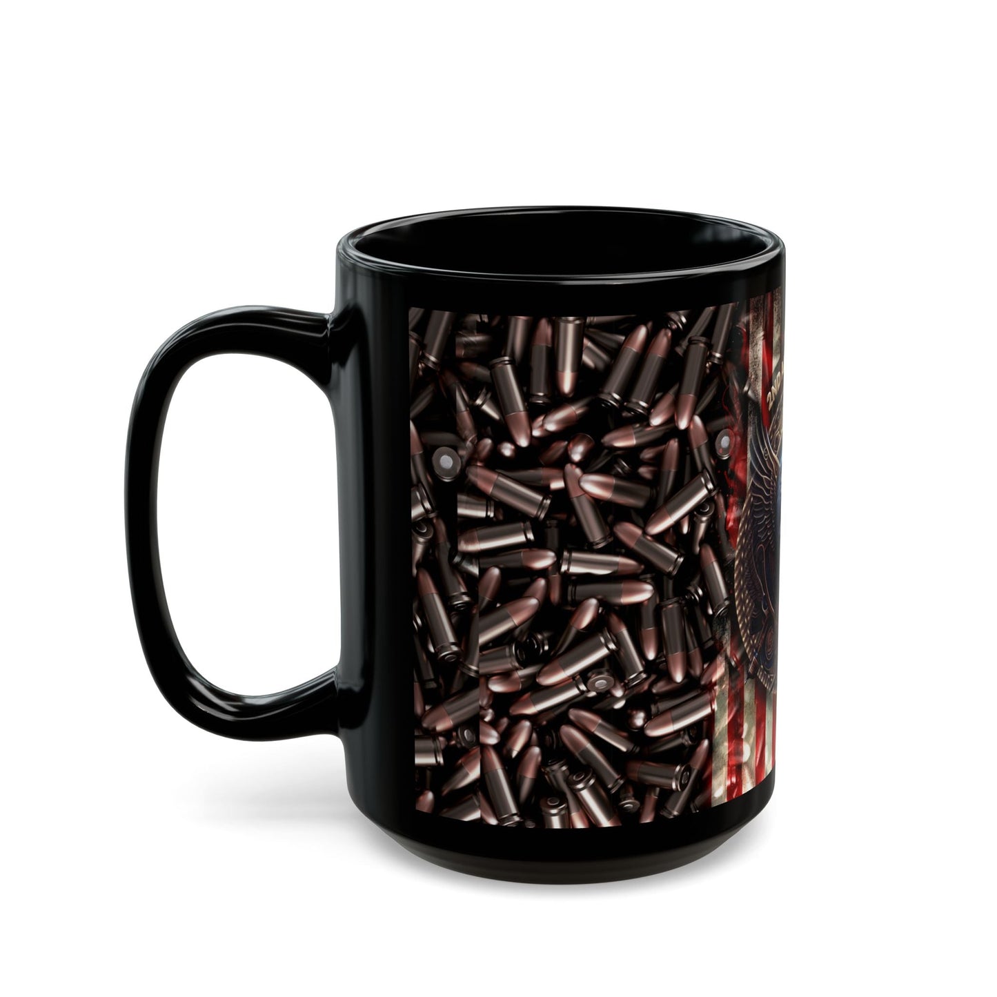 2nd Amendment W/ Ammo Background Black Mug (11oz, 15oz) - Premium Mug from Old Glory 1776 Apparel - Just $19.99! Shop now at Old Glory 1776 Apparel