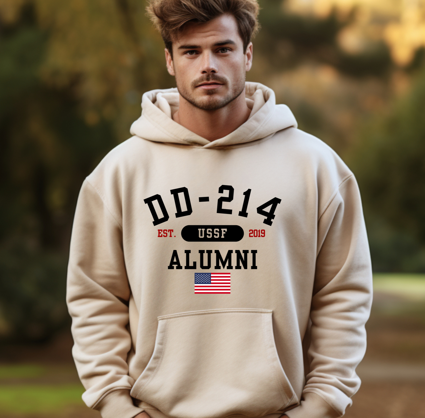 DD-214 Alumni - U.S. Space Force - Unisex Hoodie, Military Veteran Gift, Patriotic Sweatshirt, Veteran Apparel, Military Retirement - Premium Hoodie from Old Glory 1776 Apparel - Just $39.99! Shop now at Old Glory 1776 Apparel