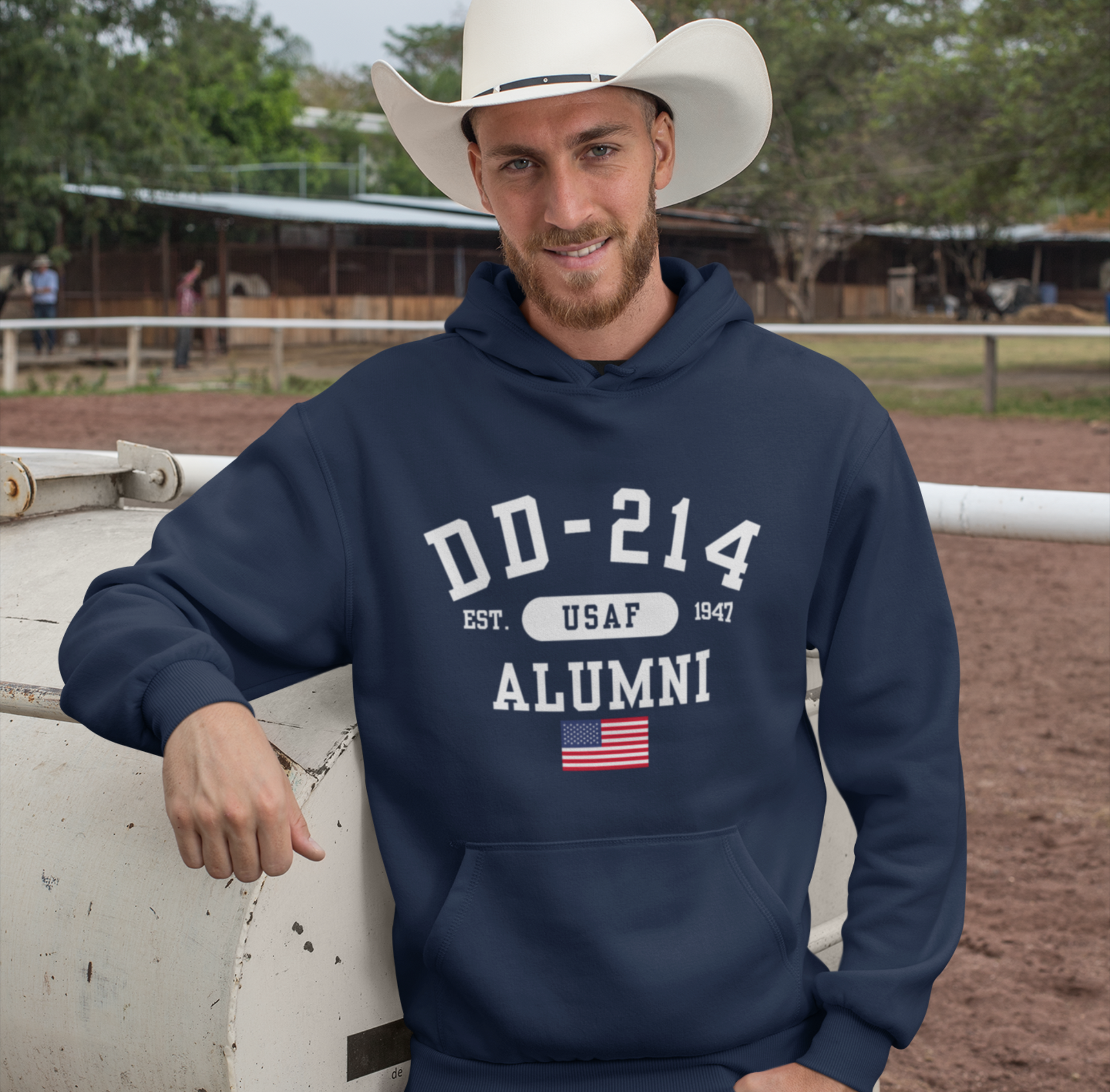 DD-214 Alumni  (USAF) Unisex Hoodie, Military Veterans Sweatshirt, Air Force Retirement Gift, Veteran Pride Apparel - Premium Hoodie from Printify - Just $39.99! Shop now at Old Glory 1776 Apparel