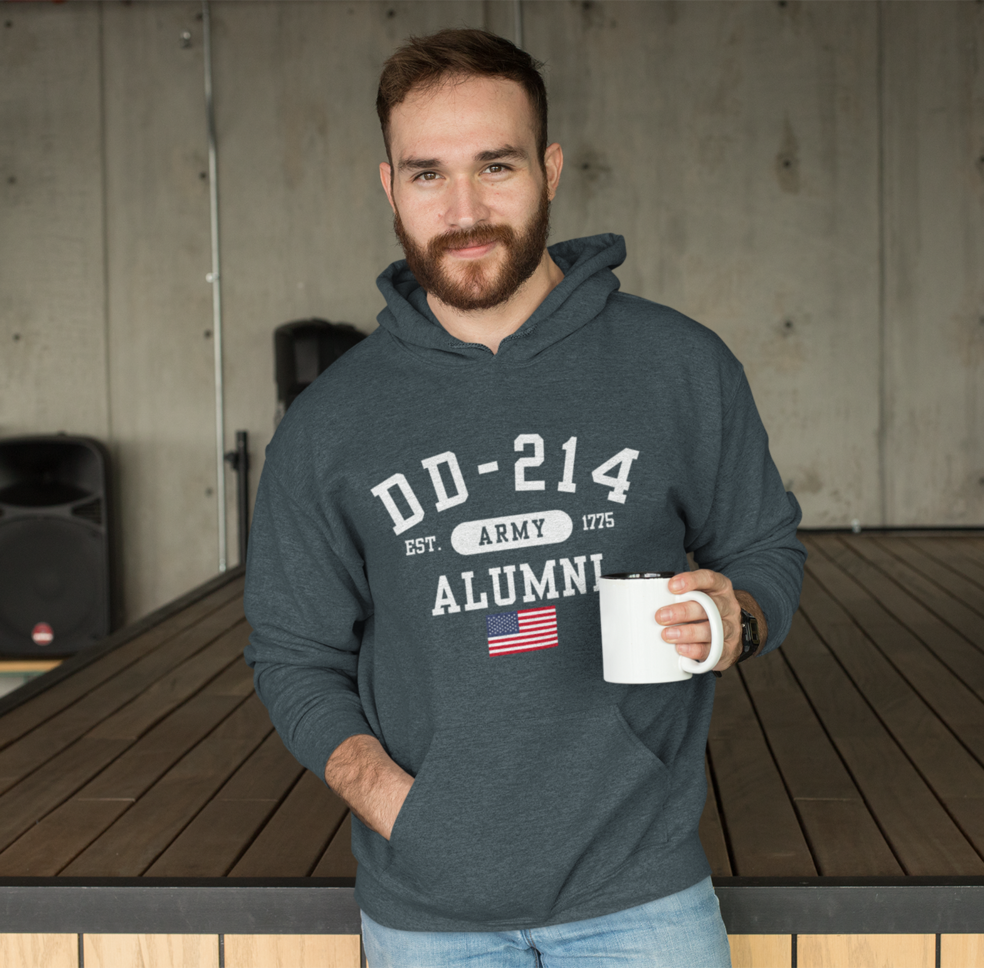 DD-214 Alumni - U.S. Army - Unisex Hoodie, Military Veteran Gift, Patriotic Sweatshirt, Veteran Apparel, Military Retirement - Premium Hoodie from Printify - Just $39.99! Shop now at Old Glory 1776 Apparel