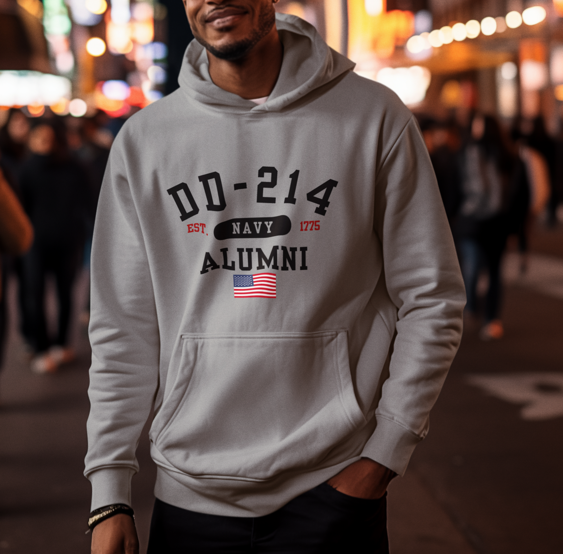 DD-214 Alumni - U.S. Navy - Unisex Hoodie, Military Veteran Gift, Patriotic Sweatshirt, Veteran Apparel, Navy Retirement - Premium Hoodie from Old Glory 1776 Apparel - Just $39.99! Shop now at Old Glory 1776 Apparel