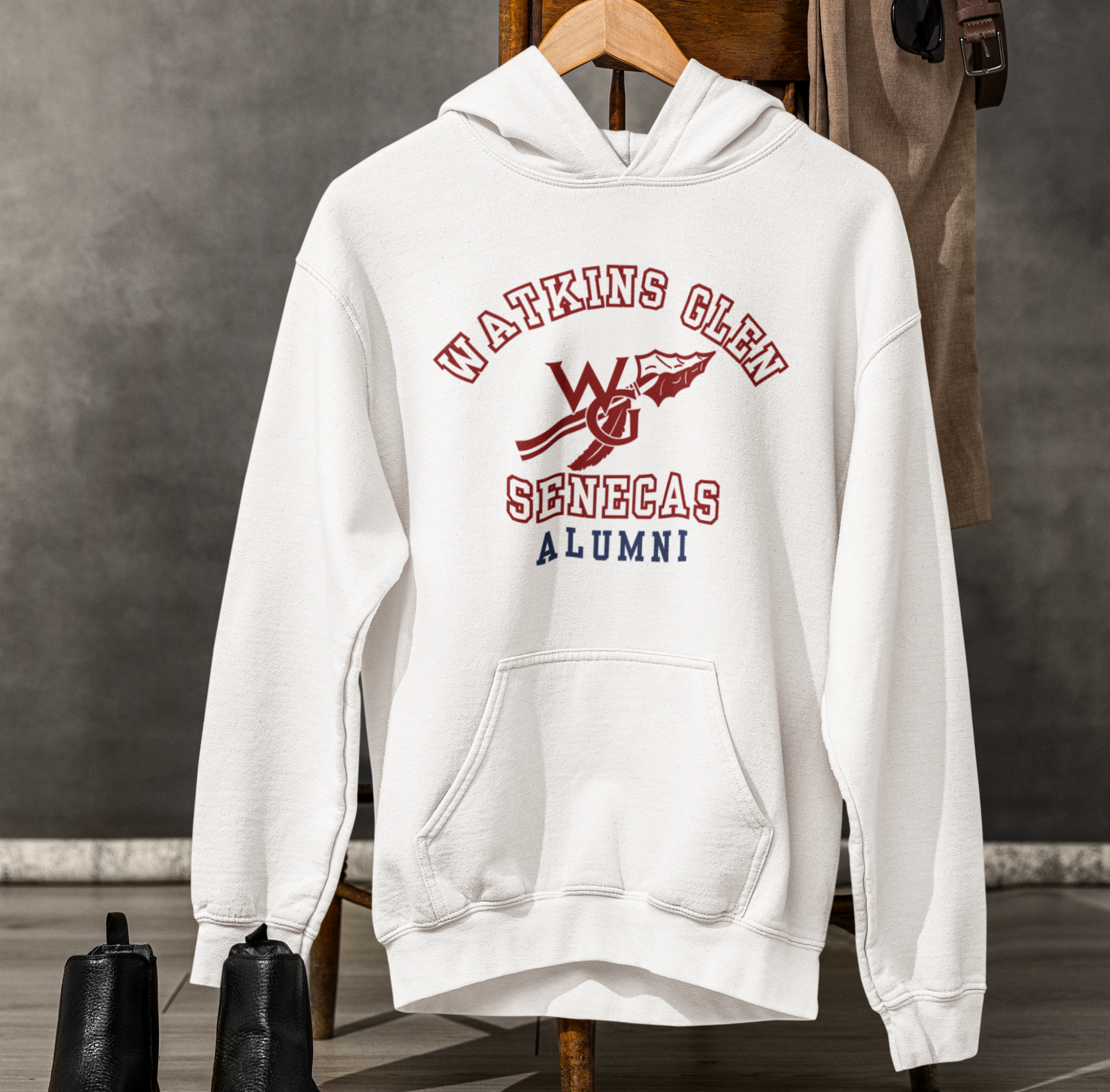 Watkins Glen Senecas Alumni Unisex Heavy Blend™ Hooded Sweatshirt. School Spirit, School Pride - Premium Hoodie from Old Glory 1776 Apparel - Just $39.99! Shop now at Old Glory 1776 Apparel