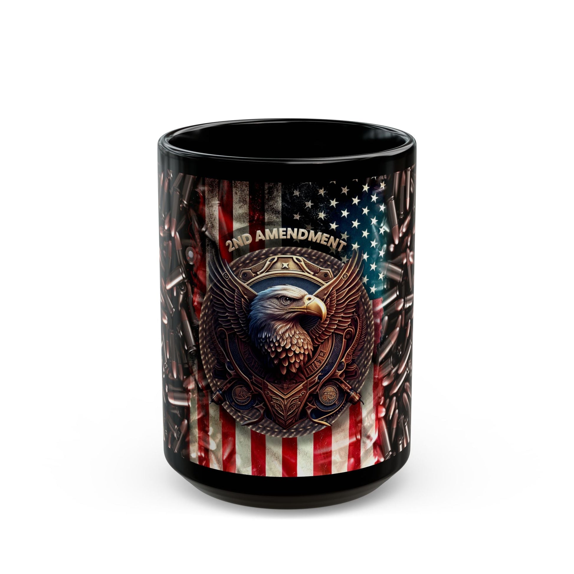 2nd Amendment W/ Ammo Background Black Mug (11oz, 15oz) - Premium Mug from Old Glory 1776 Apparel - Just $19.99! Shop now at Old Glory 1776 Apparel