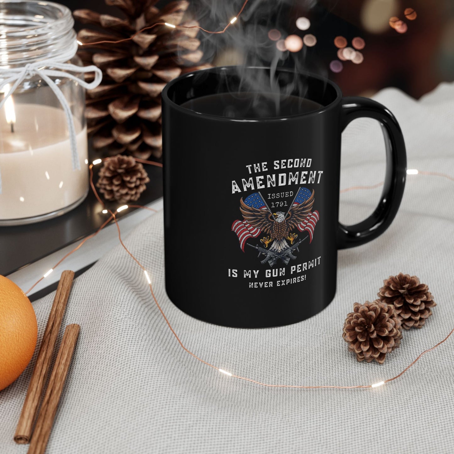 2nd Amendment is My Gun Permit Black Mug, (11oz, 15oz)Pro 2A Coffee Cup, Right to Bear Arms Gift, Second Amendment Drinkware - Premium Mug from Old Glory 1776 Apparel - Just $19.99! Shop now at Old Glory 1776 Apparel