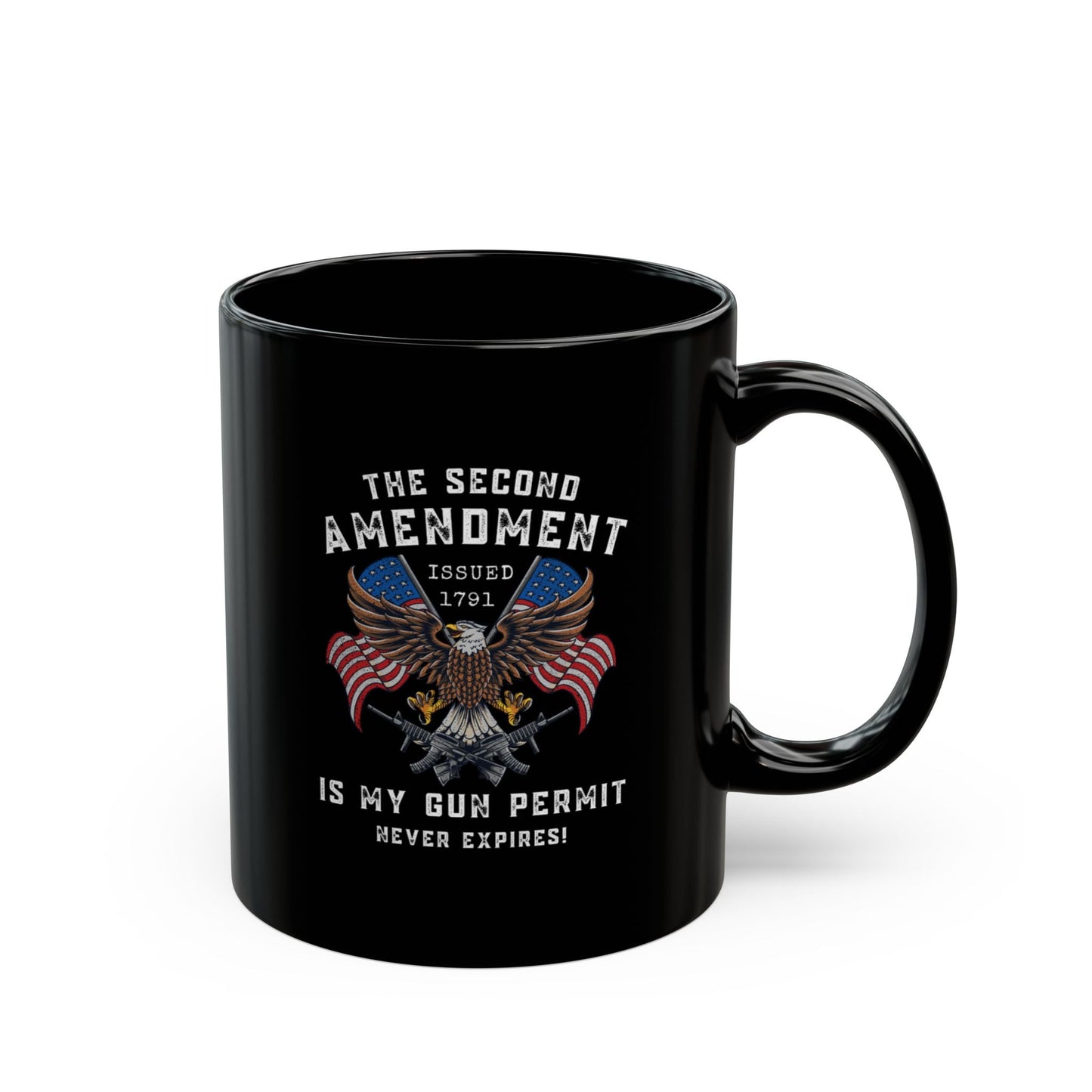 2nd Amendment is My Gun Permit Black Mug, (11oz, 15oz)Pro 2A Coffee Cup, Right to Bear Arms Gift, Second Amendment Drinkware - Premium Mug from Old Glory 1776 Apparel - Just $19.99! Shop now at Old Glory 1776 Apparel