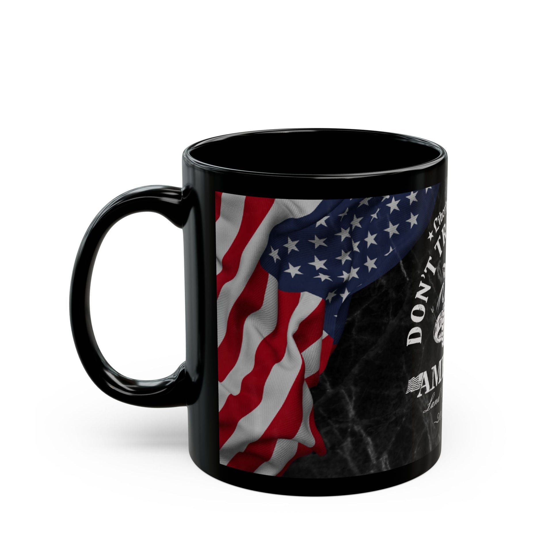 Liberty or Death, Don't Tread on Me Black Mug (11oz, 15oz) - Premium Mug from Old Glory 1776 Apparel - Just $19.99! Shop now at Old Glory 1776 Apparel