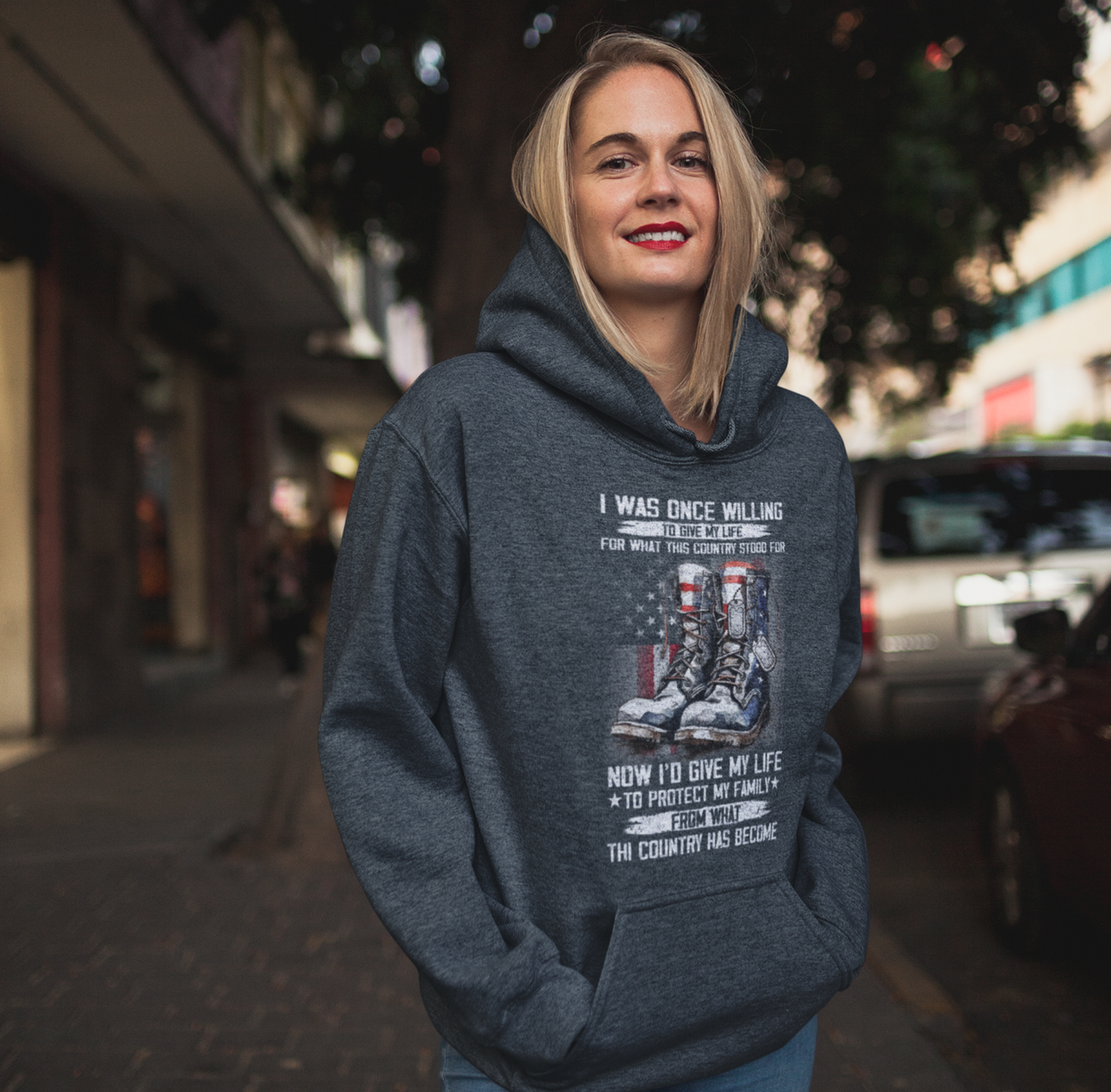 I was once willing to give my life, Unisex Hoodie, Proud Military Veteran, Army Gift for Him, Navy Wife Gift - Premium Hoodie from Old Glory 1776 Apparel - Just $39.99! Shop now at Old Glory 1776 Apparel