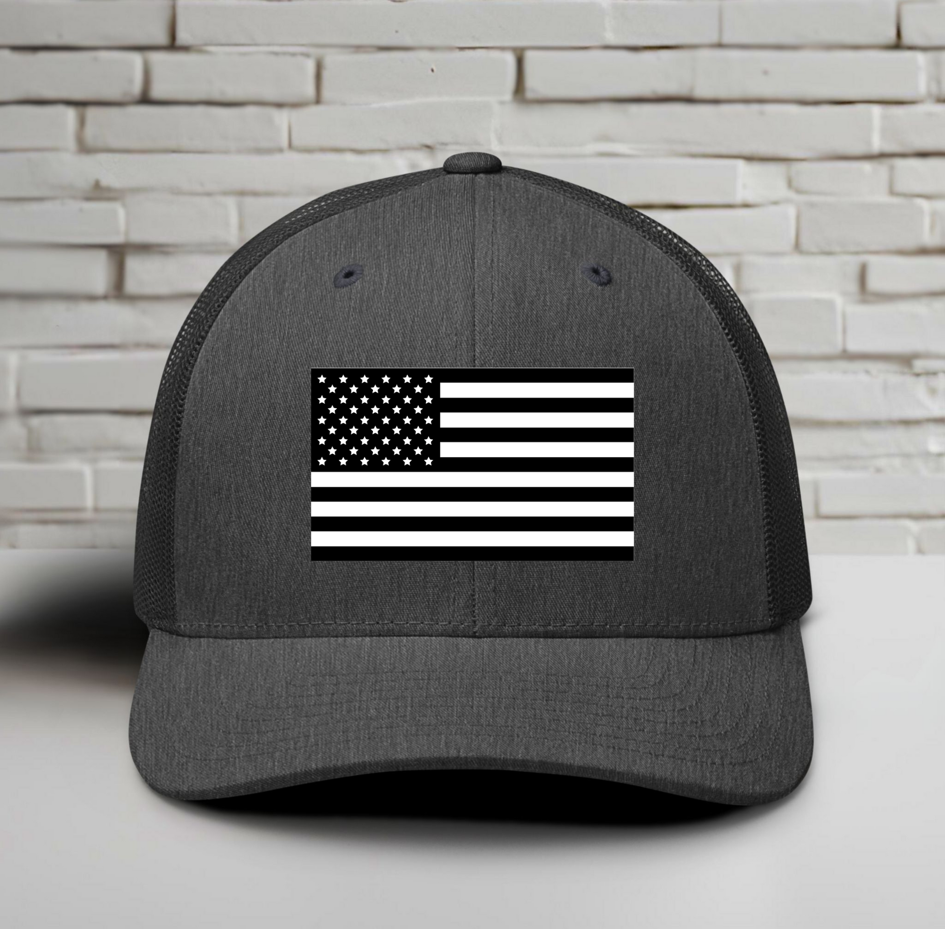 B&W U.S. Flag Trucker Cap, Patriotic Hat, US Flag Trucker Hat - Premium Trucker Cap from Old Glory 1776 Apparel - Just $29.99! Shop now at Old Glory 1776 Apparel