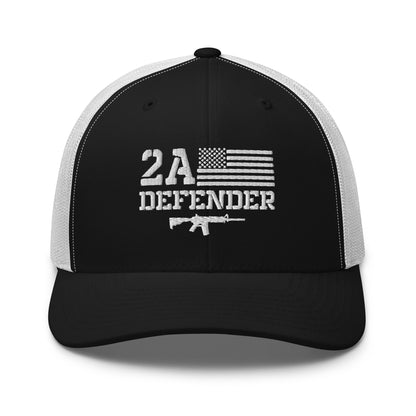 2A Defender Trucker Cap - Premium  from Old Glory 1776 Apparel - Just $29.99! Shop now at Old Glory 1776 Apparel