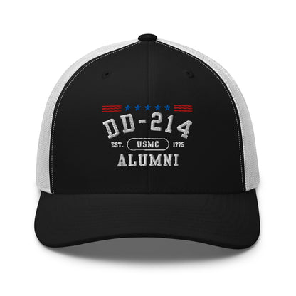 DD-214 Alumni (US Marines) Trucker Hat , Military Retirement Gift - Premium Trucker Cap from Old Glory 1776 Apparel - Just $29.99! Shop now at Old Glory 1776 Apparel