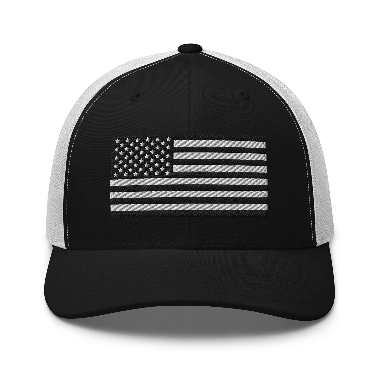 B&W U.S. Flag Trucker Cap, Patriotic Hat, US Flag Trucker Hat - Premium Trucker Cap from Old Glory 1776 Apparel - Just $29.99! Shop now at Old Glory 1776 Apparel