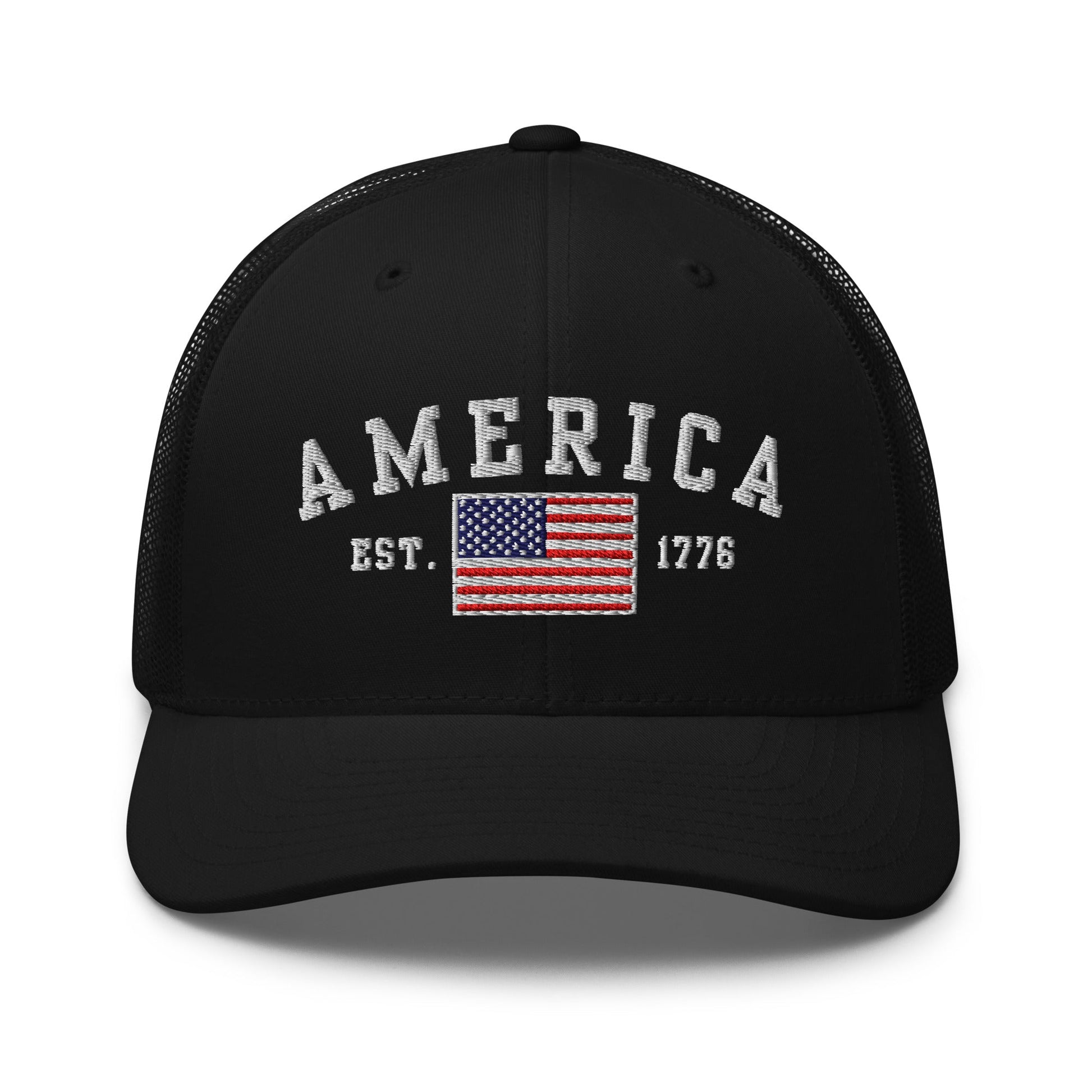 America Est. 1776 Trucker Hat – Patriotic Cap for Proud Americans - Premium Trucker Cap from Old Glory 1776 Apparel - Just $29.99! Shop now at Old Glory 1776 Apparel