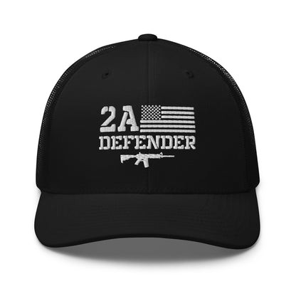 2A Defender Trucker Cap – 2nd Amendment Support in Style - Premium Trucker Cap from Old Glory 1776 Apparel - Just $29.99! Shop now at Old Glory 1776 Apparel