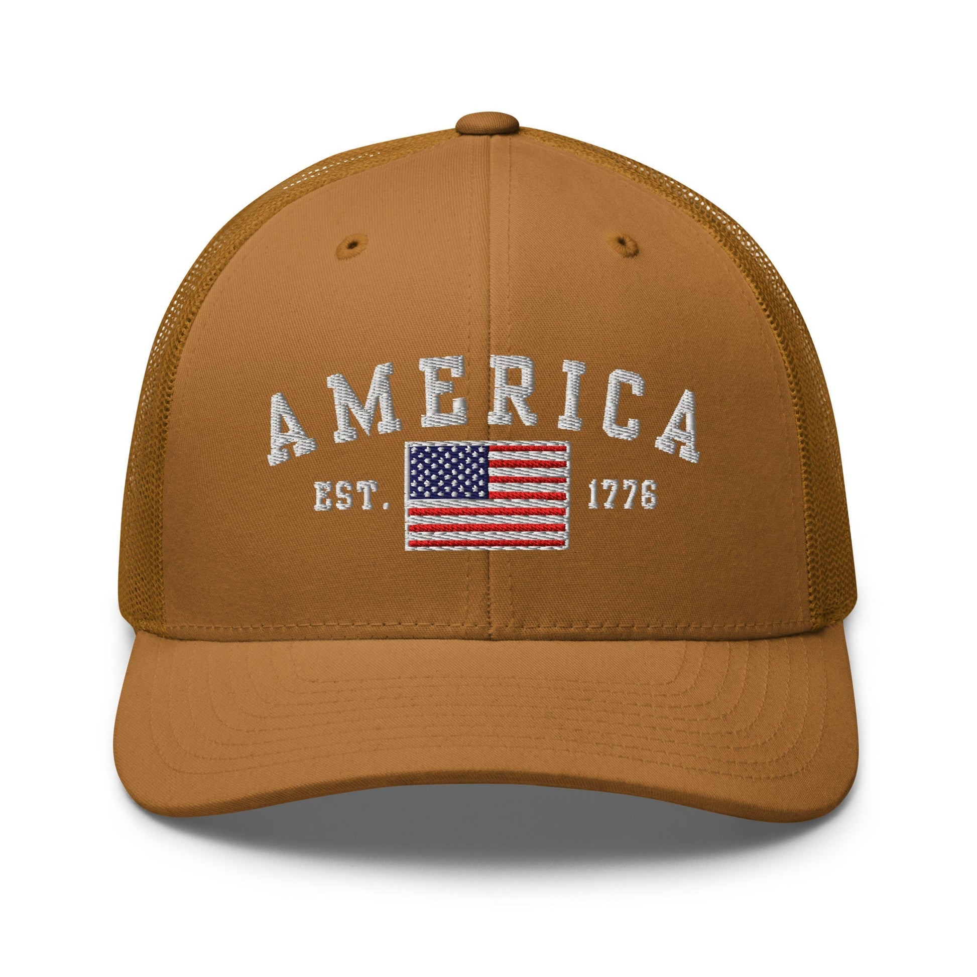 America Est. 1776 Trucker Hat – Patriotic Cap for Proud Americans - Premium Trucker Cap from Old Glory 1776 Apparel - Just $29.99! Shop now at Old Glory 1776 Apparel