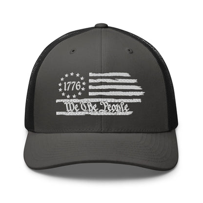 We The People 1776 Patriotic Trucker Hat, American Flag Hat, - Premium Trucker Cap from Old Glory 1776 Apparel - Just $29.99! Shop now at Old Glory 1776 Apparel