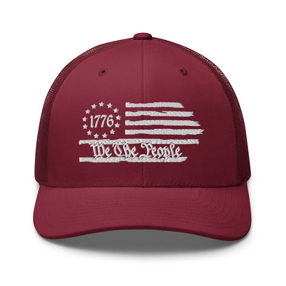 We The People 1776 Patriotic Trucker Hat, American Flag Hat, - Premium Trucker Cap from Old Glory 1776 Apparel - Just $29.99! Shop now at Old Glory 1776 Apparel