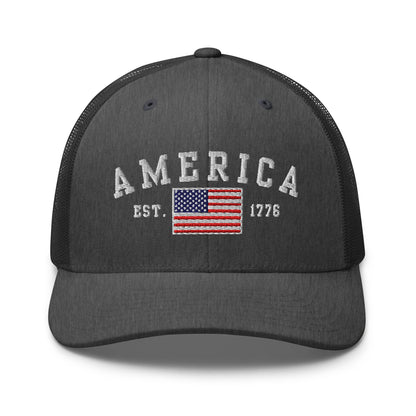 America Est. 1776 Trucker Hat – Patriotic Cap for Proud Americans - Premium  from Old Glory 1776 Apparel - Just $29.99! Shop now at Old Glory 1776 Apparel