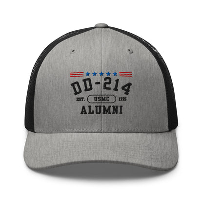 DD-214 Alumni (US Marines) Trucker Hat , Military Retirement Gift - Premium Trucker Cap from Old Glory 1776 Apparel - Just $29.99! Shop now at Old Glory 1776 Apparel