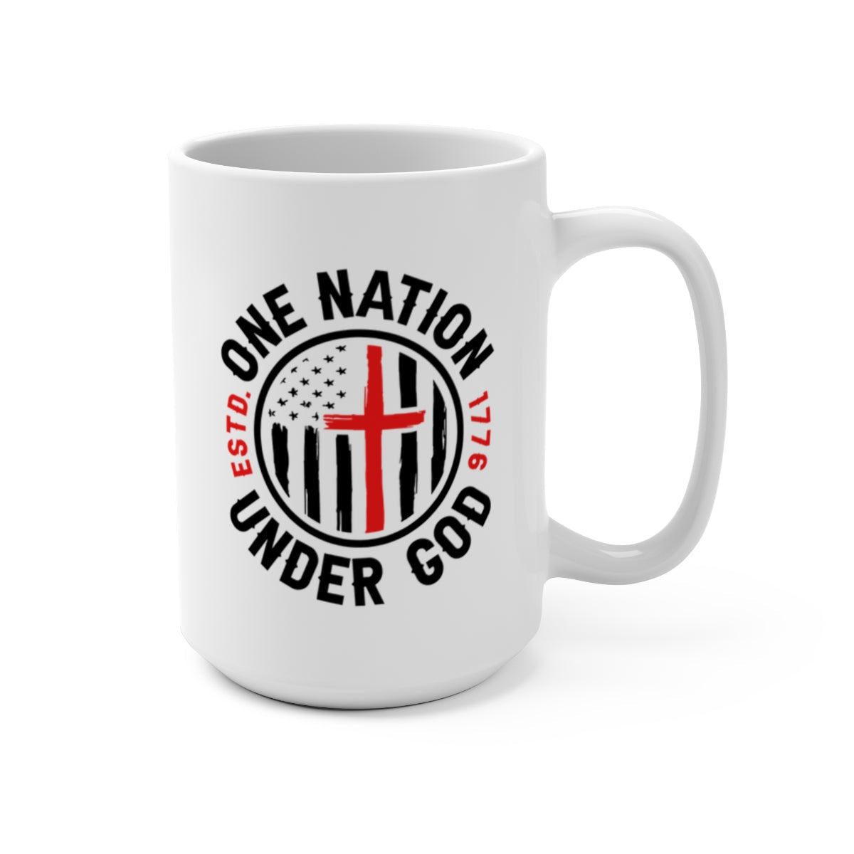 One Nation Under God White Mug (11oz, 15oz) – Christian Faith & American Flag Design, Patriotic Mug - Premium Mug from Old Glory 1776 Apparel - Just $19.99! Shop now at Old Glory 1776 Apparel