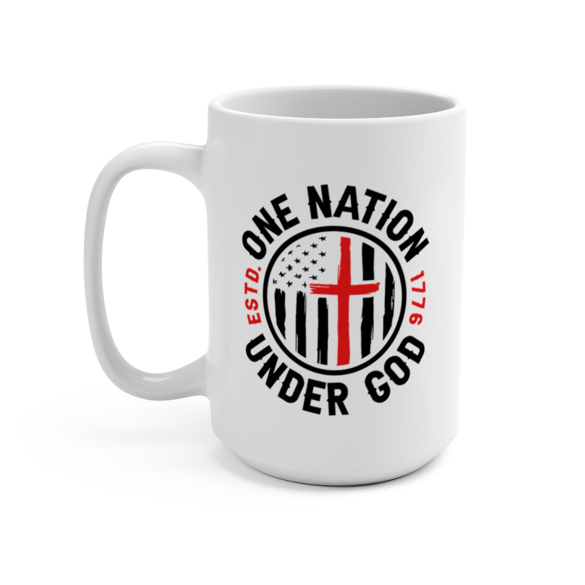 One Nation Under God White Mug (11oz, 15oz) – Christian Faith & American Flag Design, Patriotic Mug - Premium Mug from Old Glory 1776 Apparel - Just $19.99! Shop now at Old Glory 1776 Apparel