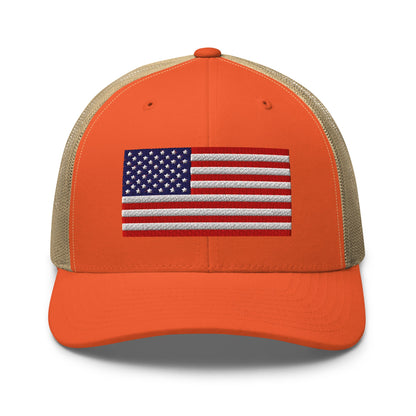 U.S. Flag Trucker Cap, Patriotic Hat, US Flag Trucker Hat, Veterans Day Gift - Premium Trucker Cap from Old Glory 1776 Apparel - Just $25.99! Shop now at Old Glory 1776 Apparel