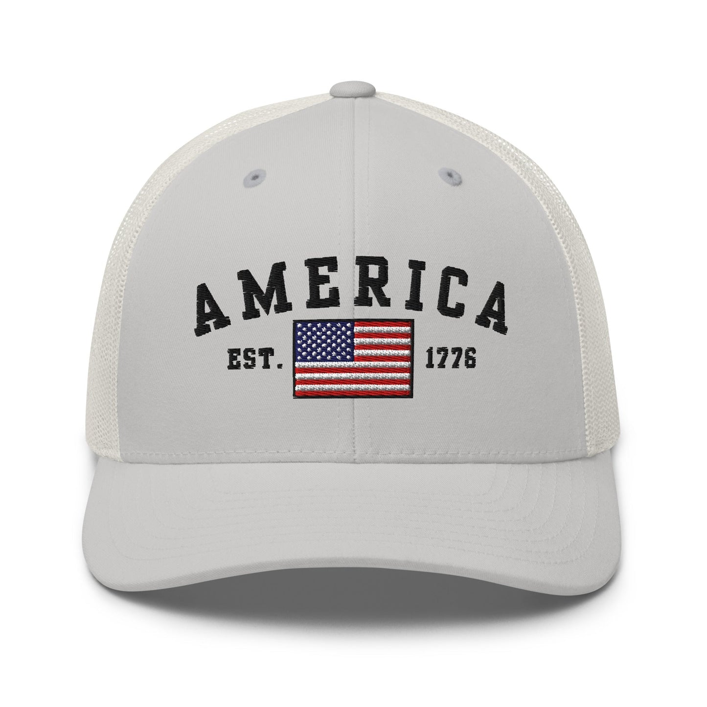 America Est. 1776 Trucker Hat – Patriotic Cap for Proud Americans - Premium Trucker Cap from Old Glory 1776 Apparel - Just $29.99! Shop now at Old Glory 1776 Apparel