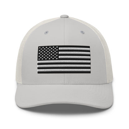 B&W U.S. Flag Trucker Cap, Patriotic Hat, US Flag Trucker Hat - Premium Trucker Cap from Old Glory 1776 Apparel - Just $29.99! Shop now at Old Glory 1776 Apparel