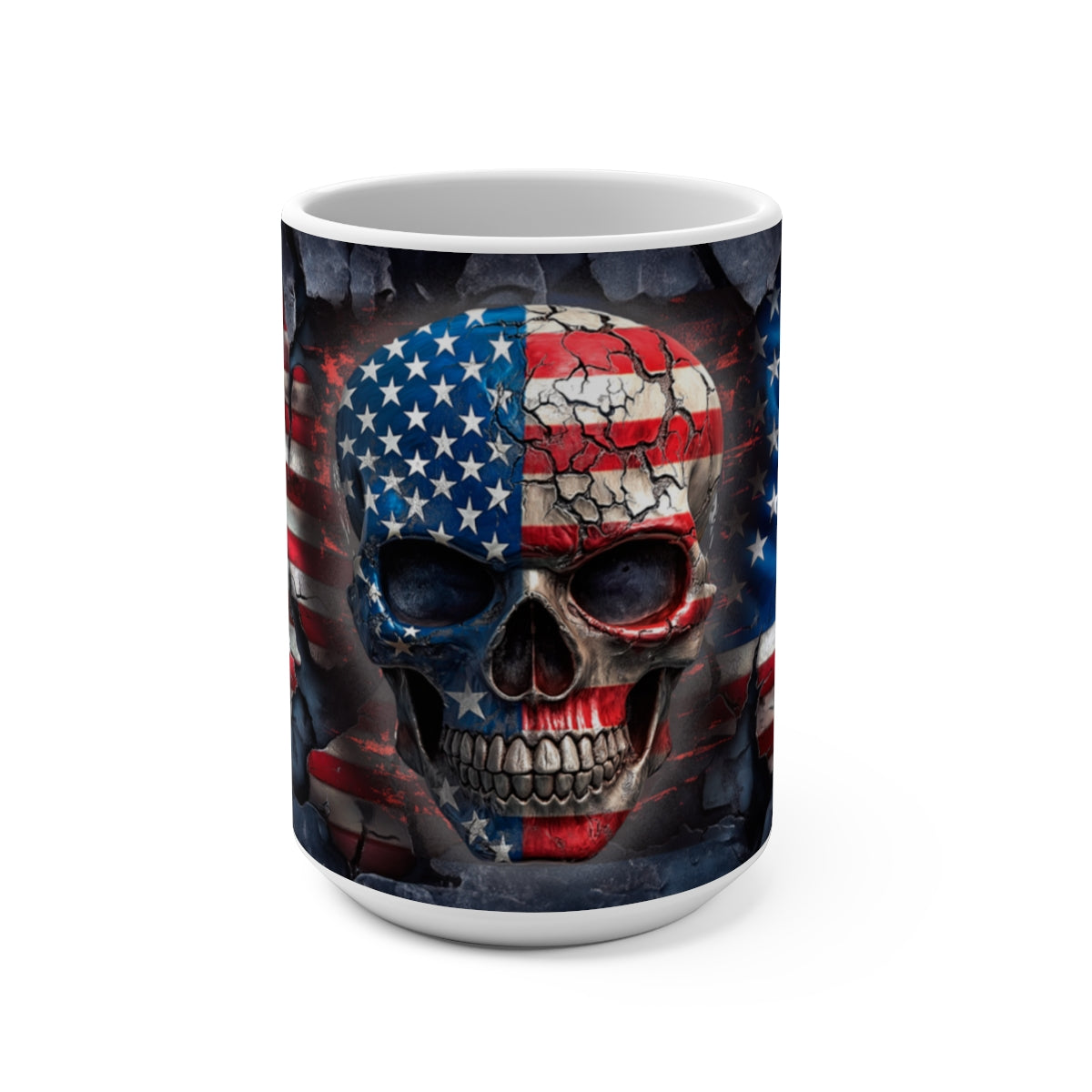 We The People Skull and Flag Patriotic Mug - (11oz-15oz) American Pride, Independence Day Gift, 4th of July Decor, Veteran's Day, Political - Premium Mug from Old Glory 1776 Apparel - Just $19.99! Shop now at Old Glory 1776 Apparel