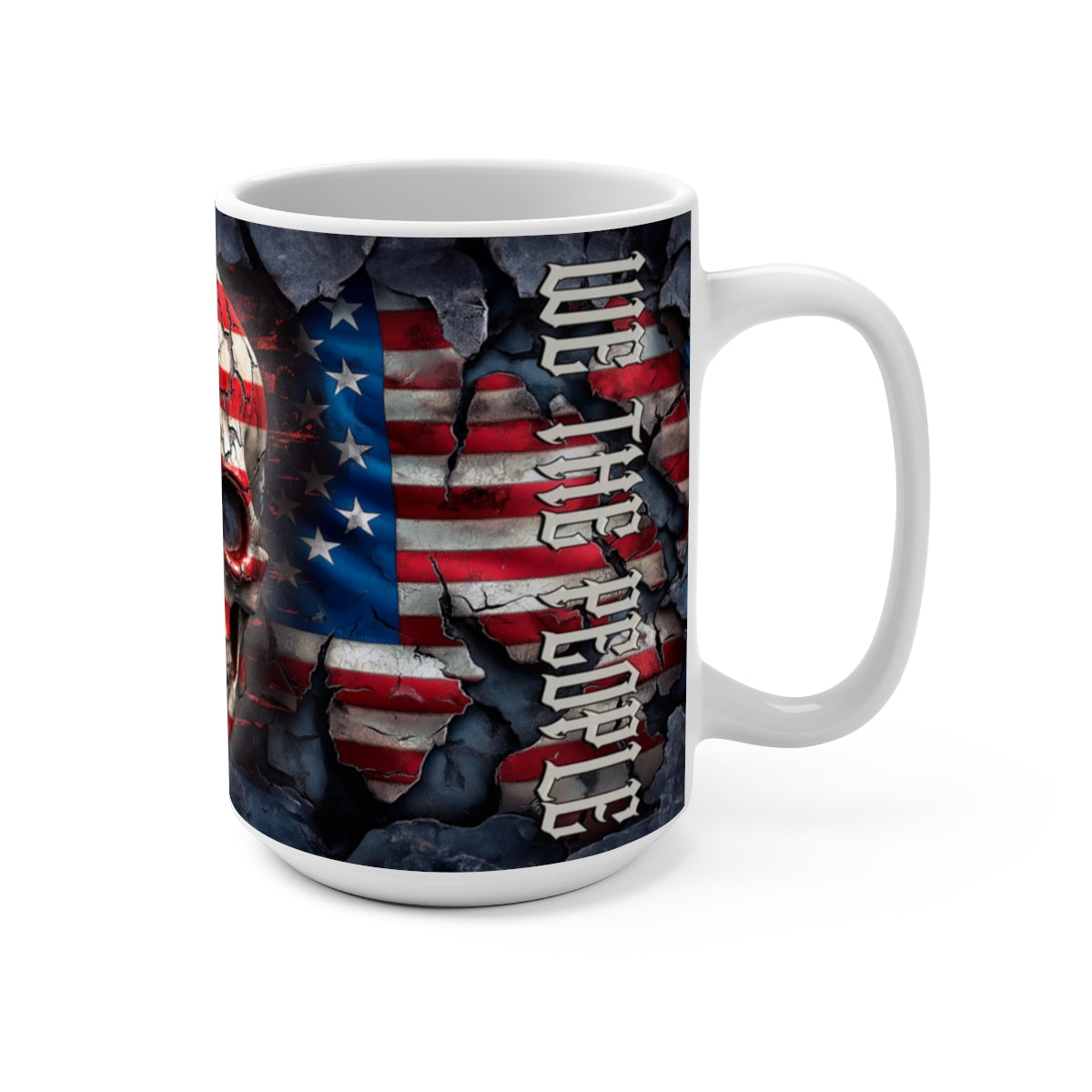 We The People Skull and Flag Patriotic Mug - (11oz-15oz) American Pride, Independence Day Gift, 4th of July Decor, Veteran's Day, Political - Premium Mug from Old Glory 1776 Apparel - Just $19.99! Shop now at Old Glory 1776 Apparel