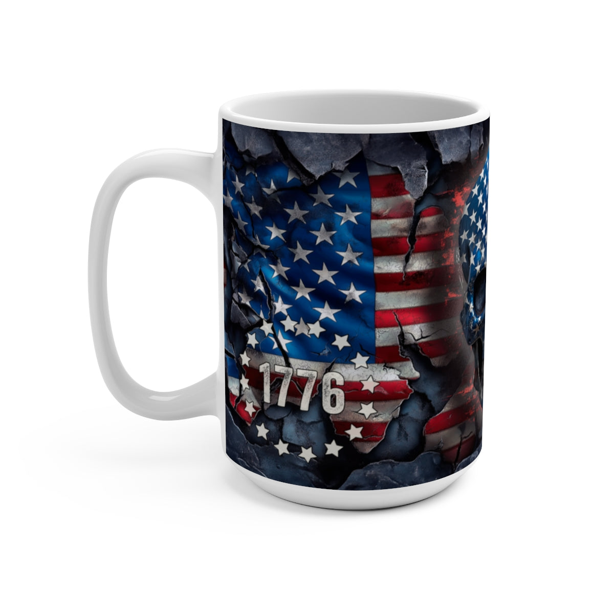 We The People Skull and Flag Patriotic Mug - (11oz-15oz) American Pride, Independence Day Gift, 4th of July Decor, Veteran's Day, Political - Premium Mug from Old Glory 1776 Apparel - Just $19.99! Shop now at Old Glory 1776 Apparel