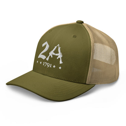 2A-1791 Trucker Cap, 2nd Amendment Rights, Patriotic Hat - Premium Trucker Cap from Old Glory 1776 Apparel - Just $29.99! Shop now at Old Glory 1776 Apparel