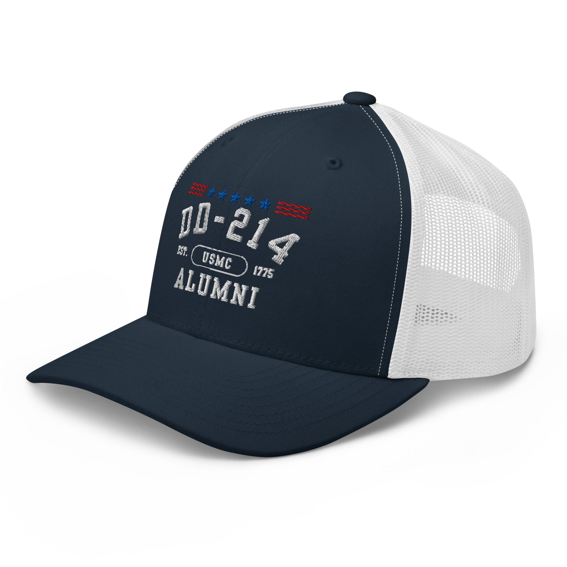 DD-214 Alumni (US Marines) Trucker Hat , Military Retirement Gift - Premium Trucker Cap from Old Glory 1776 Apparel - Just $29.99! Shop now at Old Glory 1776 Apparel